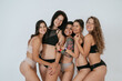 © teksomolika - diverse models wearing comfortable underwear, enjoying time together