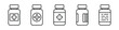 © Maksim - Medicine bottle line icon. Black and white icon. Vector illustration