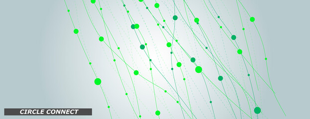 Aufkleber - Abstract pattern with smooth lines and circles. Motion shapes texture wallpaper. Vector background. Curve geometric dynamic element