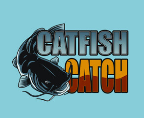 Wall Mural - catfish caych design for stiker and more