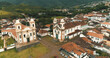 Aerial images of sister churches in the historic city of Mariana - MG