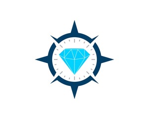 Sticker - Modern compass with diamond inside