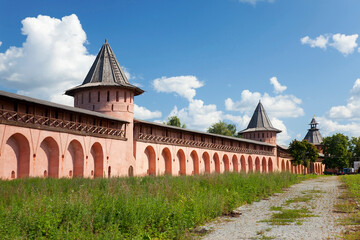 Sticker - The fortress walls and towers of the Spaso-Evfimiev monastery. Suzdal, Vladimir region, Russia