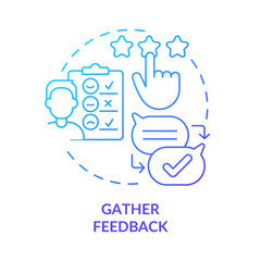 Wall Mural - gather feedback blue gradient concept icon. analyze review. providing ucaas infrastructure process a