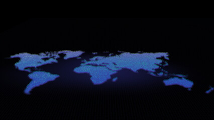 Poster - Futuristic global map continents, cartography in abstract particles illustration. World map element of this clip furnished by NASA