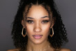 © Crystal Madsen - Glamour portrait of a stunning young black woman looking at camera