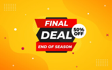 Wall Mural - final deal banner design with editable text effect