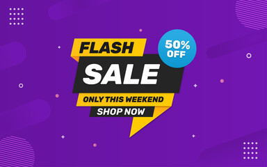 Wall Mural - flash sale modern banner design with editable text effect