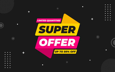 Super offer banner template with editable text effect