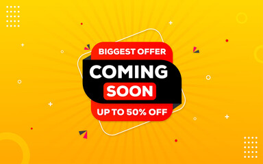 Wall Mural - coming soon banner design with editable text effect