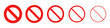 Set of stop sign icons by size. Editable vectors.