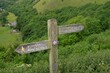 Footpath sign at Monsal Head,Peak District National Park ,Derbyshire,England