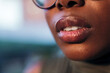 © Raul Mellado - detail of the full-lipped mouth of a black woman
