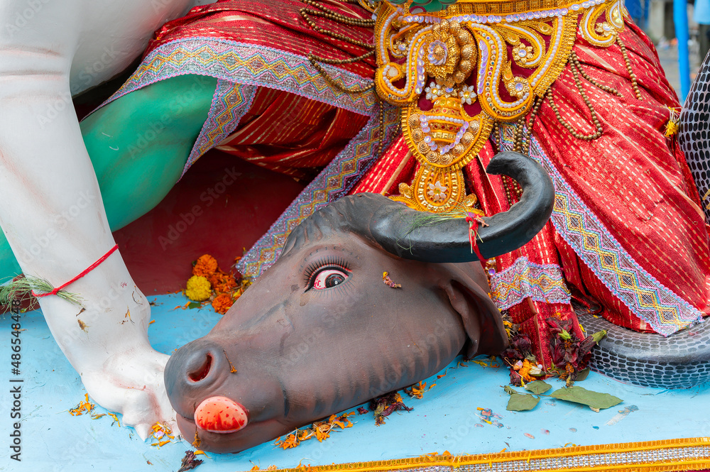 Mohism Ritual Howrah,West Bengal,India- 8th October 2019 : Face of Mohish, the part ...