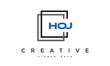 creative Three letters HOJ square logo design