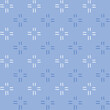 Homely seamless pattern in blue colours. Cozy dush ornament for textile, wrapping and background.