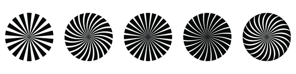 Wall Mural - set of sunburst element. radial stripes. collection of ray. vector design element.