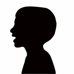 a boy head silhouette vector