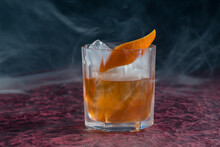 A Smoked Old Fashioned Cocktail. 