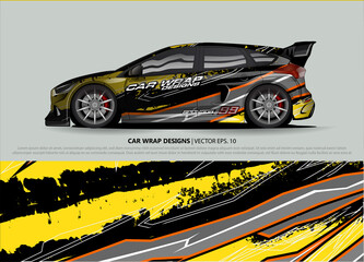 car wrap design. simple lines with abstract background vector