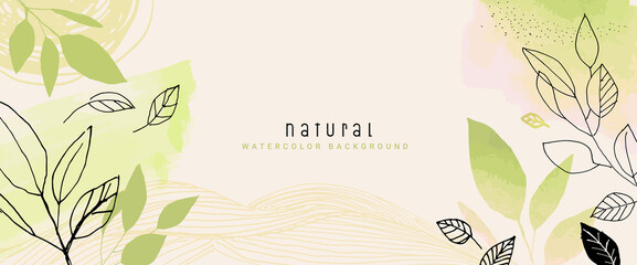 natural watercolor vector background for graphic and web design, business presentation, marketing. h