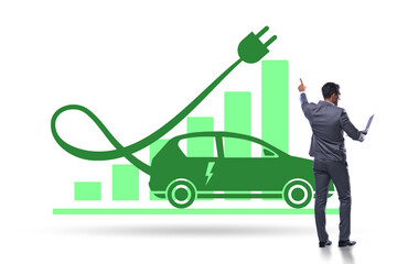 Wall Mural - Growth of electric car usage concept