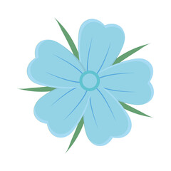 Wall Mural - blue flower icon