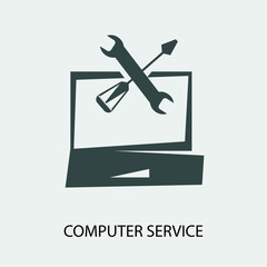 Canvas Print - computer service vector icon illustration sign 