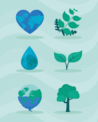 Sticker - nature and planet set