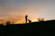 © Jimena Roquero/Stocksy - Silhouette of man training his dog at sunset