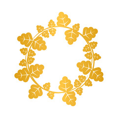 Poster - golden leaves wreath