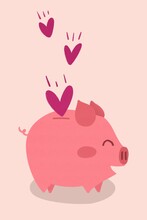 Piggy Bank Rich In Love Illustration