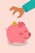 © Gemma can fly/Stocksy - Person saving money in Piggy bank illustration
