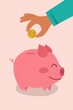 © Gemma can fly/Stocksy - Person saving money in Piggy bank illustration