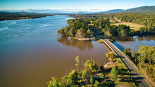 Aerial View Of A Bridge At Lake Nillahcootie In Victoria Australia