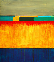 An Abstract Painting Which Brings To Mind A Fiery Wall