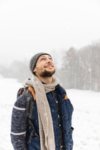 Happy Guy Under The Snow