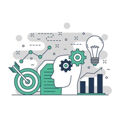 Wall Mural - data analytic concept website illustration design 1