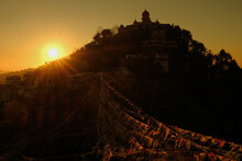Hindu Temple At Sunset