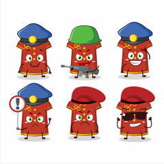 Wall Mural - A dedicated Police officer of red clothing kids chinese woman mascot design style