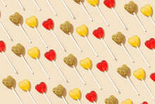 Pattern Of Heart Shaped Lollipops