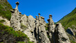Stone Mushrooms rocks in Altai mountains near river Chulyshman. Nature. Siberia, Russia