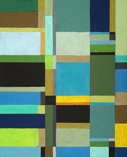 An Abstract Painting; An Irregular Grid Of Rectangles.