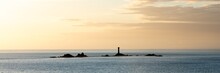 Lands End Longships Lighthouse Cornwall Coast England Panorama