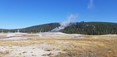 Wall Mural - Old Faithful dormant after an eruption, Yellowstone National Park, Wyoming