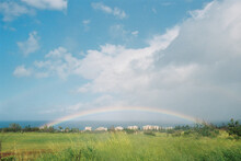 Rainbow In Blue Sky 