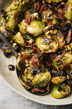 Cranberry Bacon Brussels Sprouts