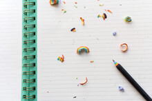 Rainbow On Blank Notebook Paper