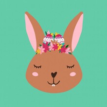 Easter Rabbit With Easter Eggs Illustration