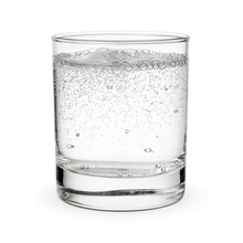 Glass Of Sparkling Water Isolated White.